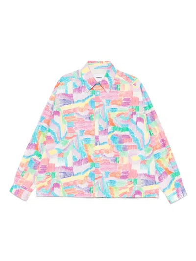 Bonsai Abstract-print Shirt In Blue