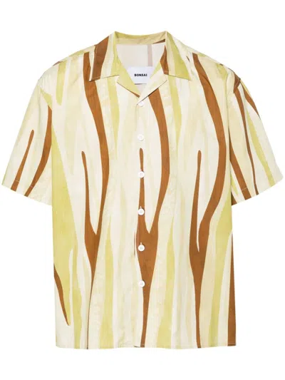 Bonsai Abstract-print Shirt In Yellow