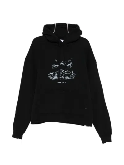Bonsai Alberello Graphic-print Hoodie In Black