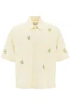 Bonsai Appliqué-detailing Virgin-wool Shirt In Beige