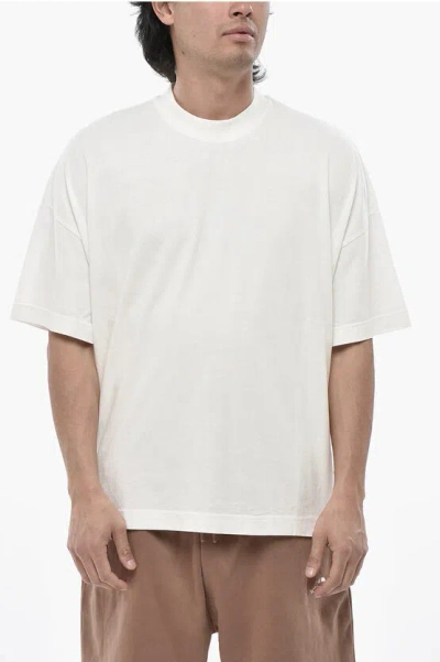 Bonsai Antonia Solid-color Crewneck T-shirt With Contrast Print In White