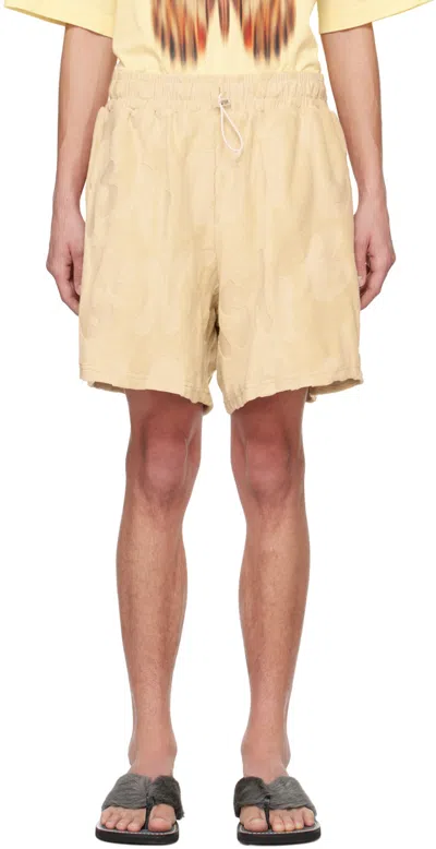 Bonsai Beige Branding Shorts In Almond Oil Almoil