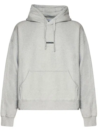 Bonsai Cotton Sweatshirt With Drawstring In Grey