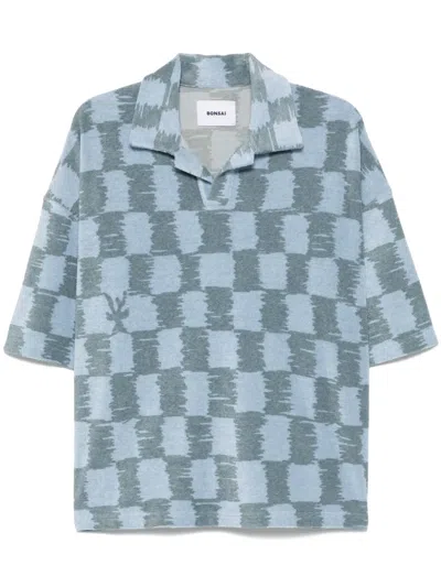 Bonsai T-shirt Mit Schachbrettmuster In Blau