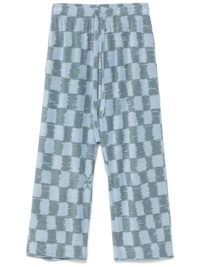 Bonsai Hose Mit Schachbrettmuster In Blue