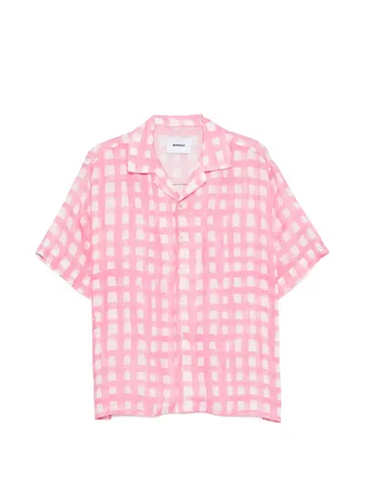 Bonsai Check-pattern Bowling Shirt In Pink