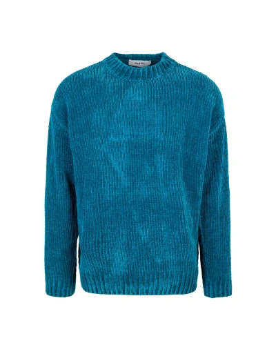 Bonsai Clothing Ocean Chenille Sweater In Ocdeth