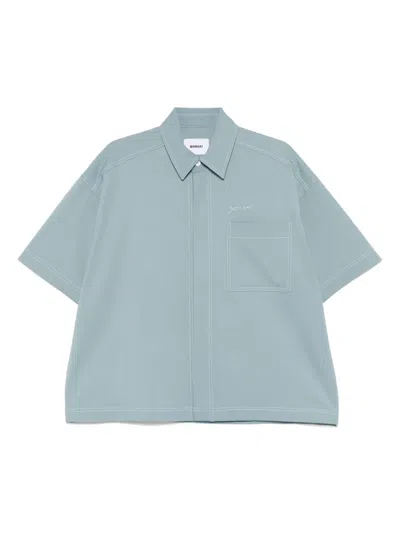 Bonsai Contrast-stitching Shirt In Blue