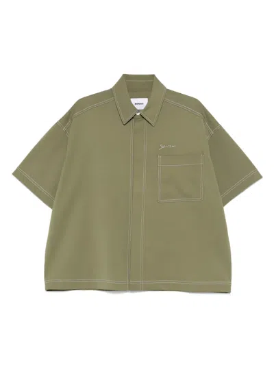 Bonsai Contrast-stitching Shirt In Green