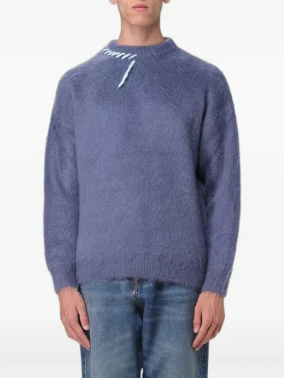 Bonsai Contrast-stitch Sweater In Blue