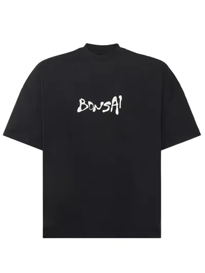 Bonsai Cotton T-shirt With Logo In Black