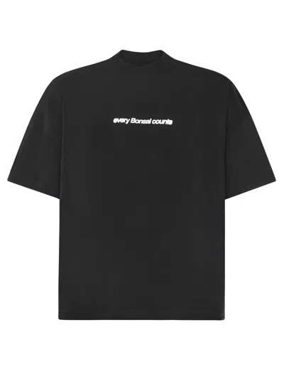 Bonsai Cotton T-shirt With Print In Black