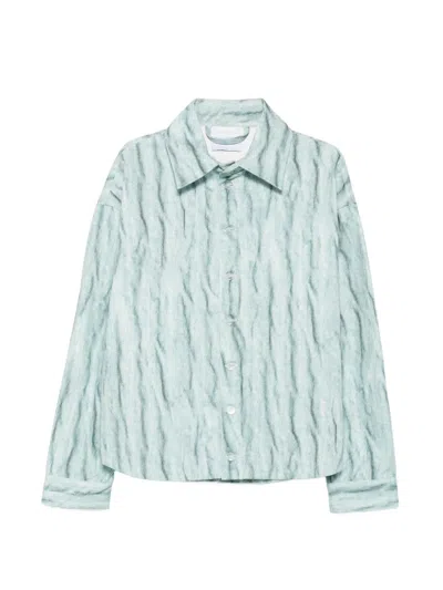 Bonsai Crinkled-effect Shirt Jacket In Green
