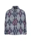 Bonsai Diamond Texture Shirt Jacket In Gray