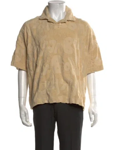 Pre-owned Bonsai Graphic Print Crew Neck Polo Shirt In Neutral