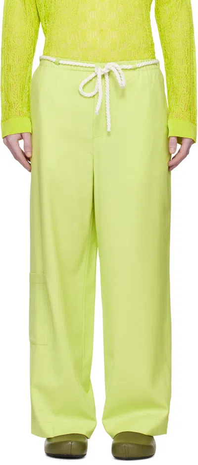 Bonsai Green Super Loose Trousers In Acid Green