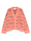 Bonsai 3d Mohair Cardigan Sweater In Orange
