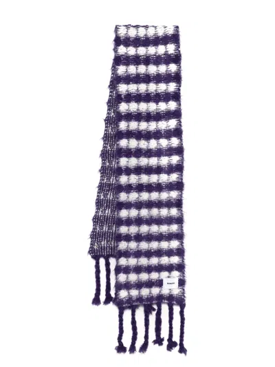 Bonsai Knit Puff Scarf In Purple
