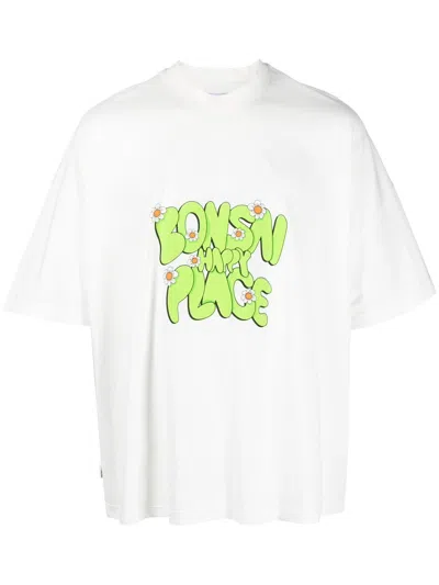 Bonsai Logo-print Cotton Tee In White