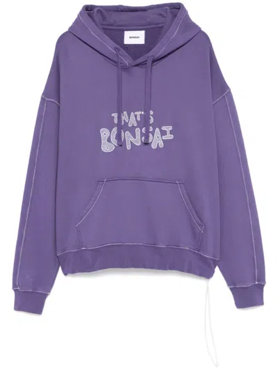 Bonsai Logo-embroidered Hoodie In Purple