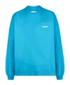 Bonsai Logo-print Tonal-design Sweatshirt In Blue