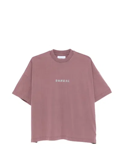 Bonsai Logo-print Drop-shoulder T-shirt In Pink
