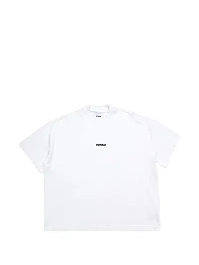 Bonsai Logo-print Drop-shoulder T-shirt In White