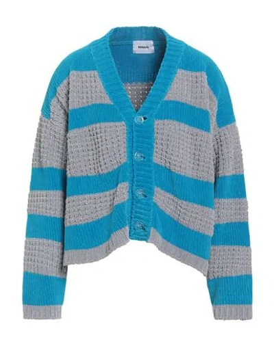 Bonsai Man Cardigan Turquoise Size M Cotton, Polyacrylic In Blue