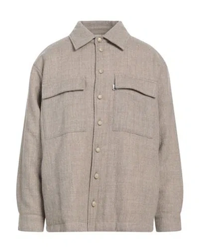 Bonsai Man Shirt Khaki Size L Virgin Wool In Beige