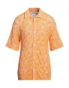 Bonsai Man Shirt Orange Size S Cotton, Viscose, Polyamide