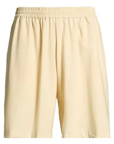 Bonsai Man Shorts & Bermuda Shorts Beige Size L Polyester, Virgin Wool, Elastane In White