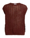 Bonsai Burgundy Crewneck Vest In Brown