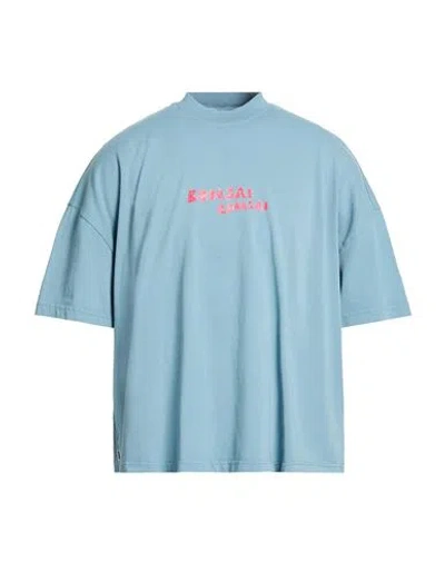 Bonsai Man T-shirt Sky Blue Size S Cotton