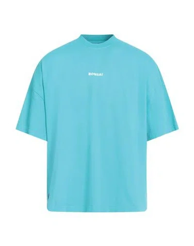 Bonsai Man T-shirt Turquoise Size L Cotton
