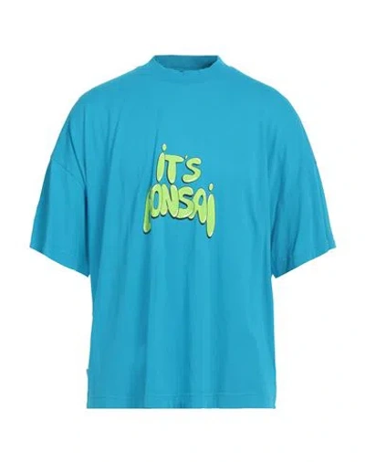 Bonsai Man T-shirt Turquoise Size L Cotton In Blue