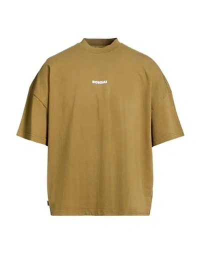 Bonsai Man T-shirt Military Green Size L Cotton