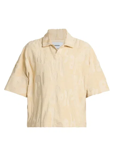 Bonsai Men's Logo-embroidered Cotton Terry Shirt In Almond Oil