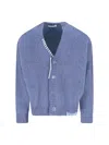 Bonsai Button Mohair Cardigan In Blue