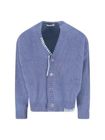 Bonsai Mohair Blend Cardigan In Blue