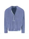 Bonsai Button Mohair Cardigan In Blue