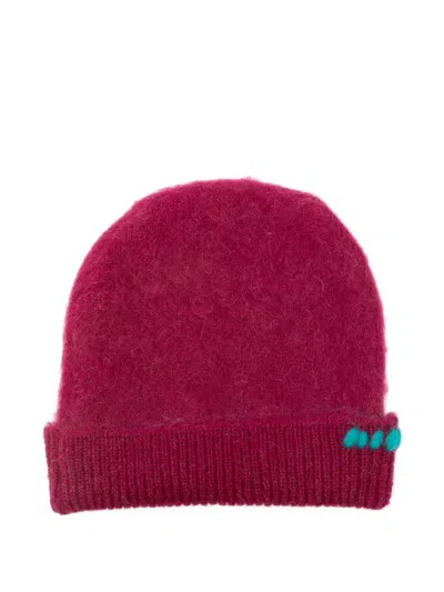 Bonsai Mohair Knitted Beanie In Pink