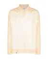 Bonsai White Oversized Open Knit Polo In White