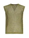 Shop Bonsai Openwork Knit Vest In Green