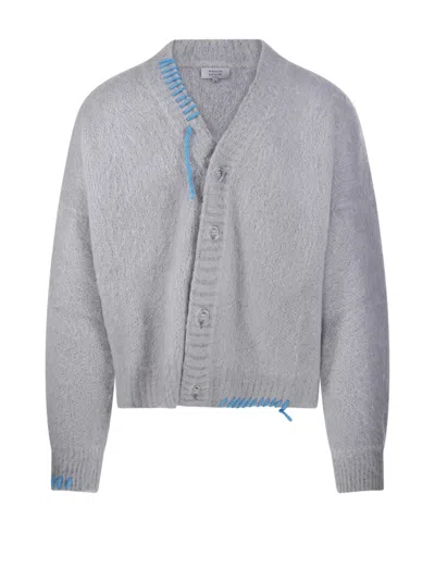 Bonsai Oversized Cardigan With Deep V-neck In Grey
