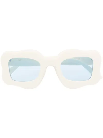 Bonsai Oversized Curved-frame Sunglasses In White