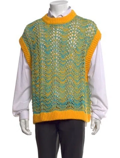 Pre-owned Bonsai Patterned Crew Neck Sweater Vest In Multicolor