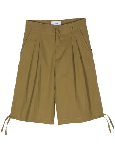Bonsai Pleated Long Shorts In Green