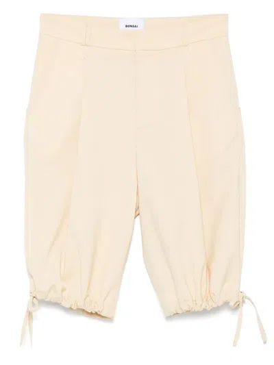 Bonsai Pleated Shorts In Yellow