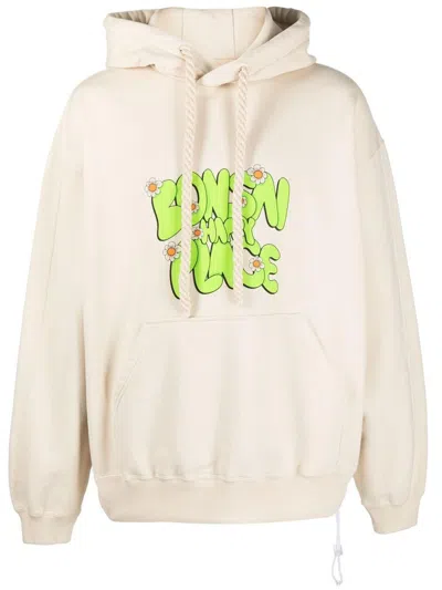 Bonsai Printed Cotton Hoodie In Neutral