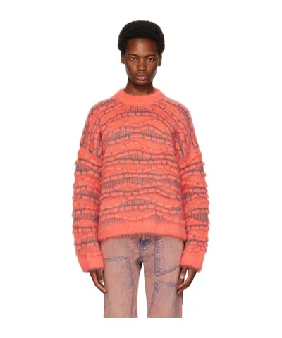 Bonsai Orange Jacquard Sweater In Peach Amber